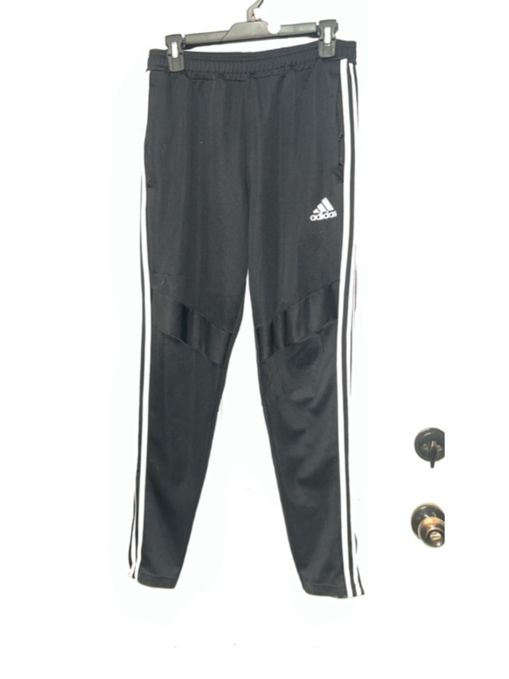 Men's Adidas Black & White Striped Joggers M